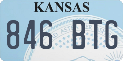 KS license plate 846BTG