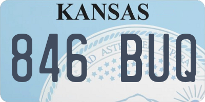 KS license plate 846BUQ