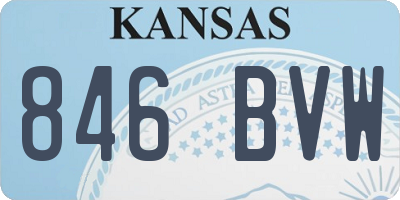 KS license plate 846BVW