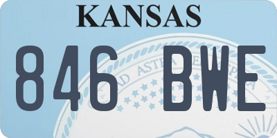 KS license plate 846BWE
