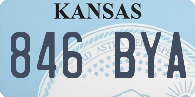 KS license plate 846BYA