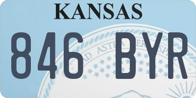 KS license plate 846BYR