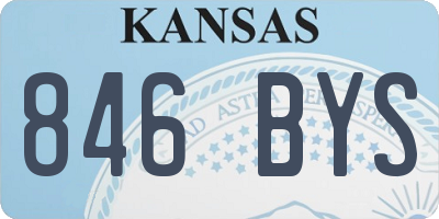 KS license plate 846BYS