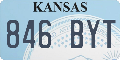 KS license plate 846BYT