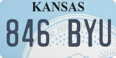 KS license plate 846BYU