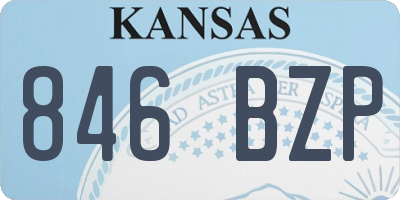 KS license plate 846BZP