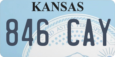 KS license plate 846CAY