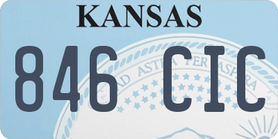 KS license plate 846CIC