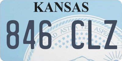 KS license plate 846CLZ