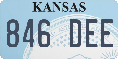 KS license plate 846DEE