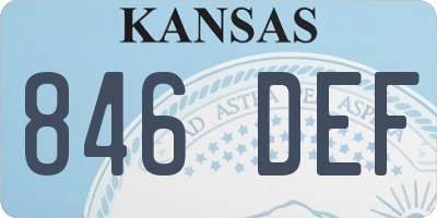 KS license plate 846DEF