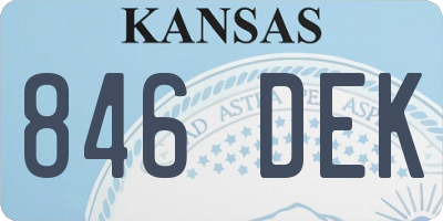 KS license plate 846DEK