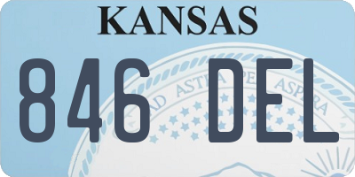 KS license plate 846DEL