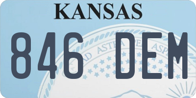 KS license plate 846DEM