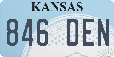 KS license plate 846DEN