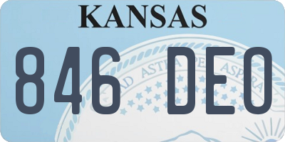 KS license plate 846DEO