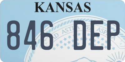 KS license plate 846DEP