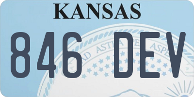 KS license plate 846DEV