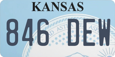 KS license plate 846DEW
