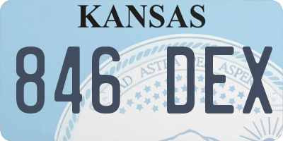 KS license plate 846DEX
