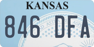 KS license plate 846DFA
