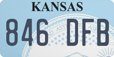 KS license plate 846DFB