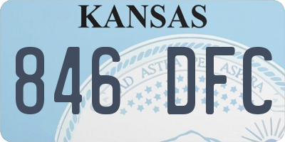 KS license plate 846DFC