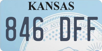 KS license plate 846DFF