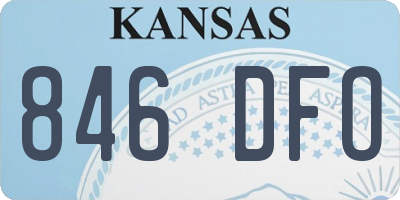 KS license plate 846DFO