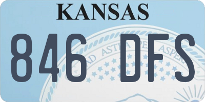KS license plate 846DFS