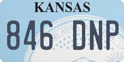 KS license plate 846DNP