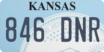 KS license plate 846DNR