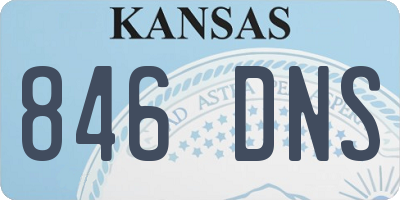 KS license plate 846DNS