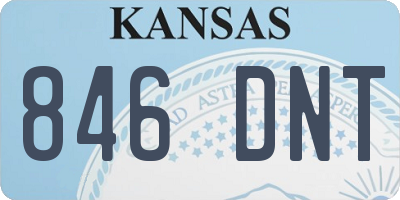 KS license plate 846DNT