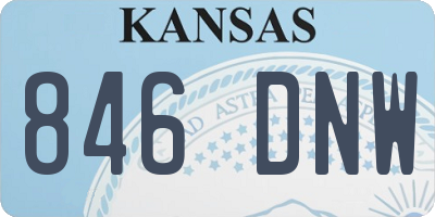 KS license plate 846DNW