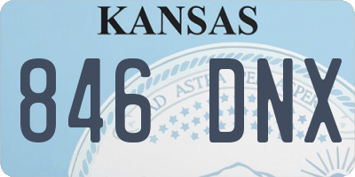 KS license plate 846DNX