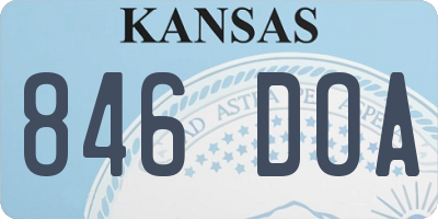 KS license plate 846DOA
