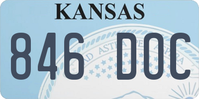 KS license plate 846DOC