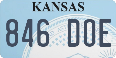 KS license plate 846DOE
