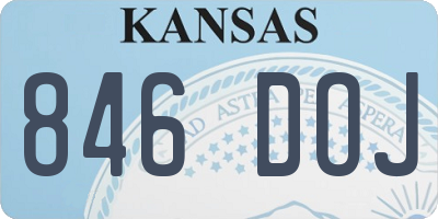 KS license plate 846DOJ