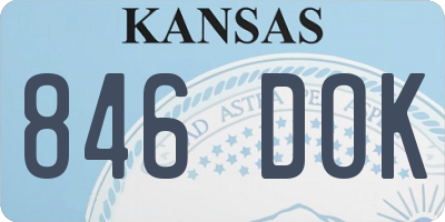 KS license plate 846DOK