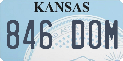 KS license plate 846DOM