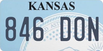 KS license plate 846DON