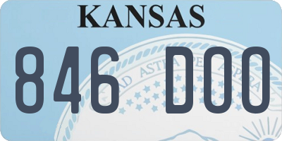 KS license plate 846DOO