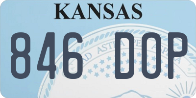 KS license plate 846DOP