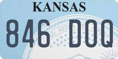 KS license plate 846DOQ