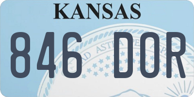 KS license plate 846DOR