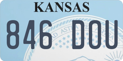 KS license plate 846DOU