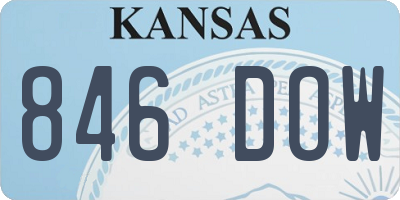 KS license plate 846DOW