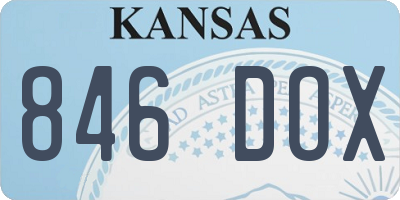 KS license plate 846DOX